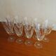 9 Bayel crystal champagne flutes signed, cut crystal.