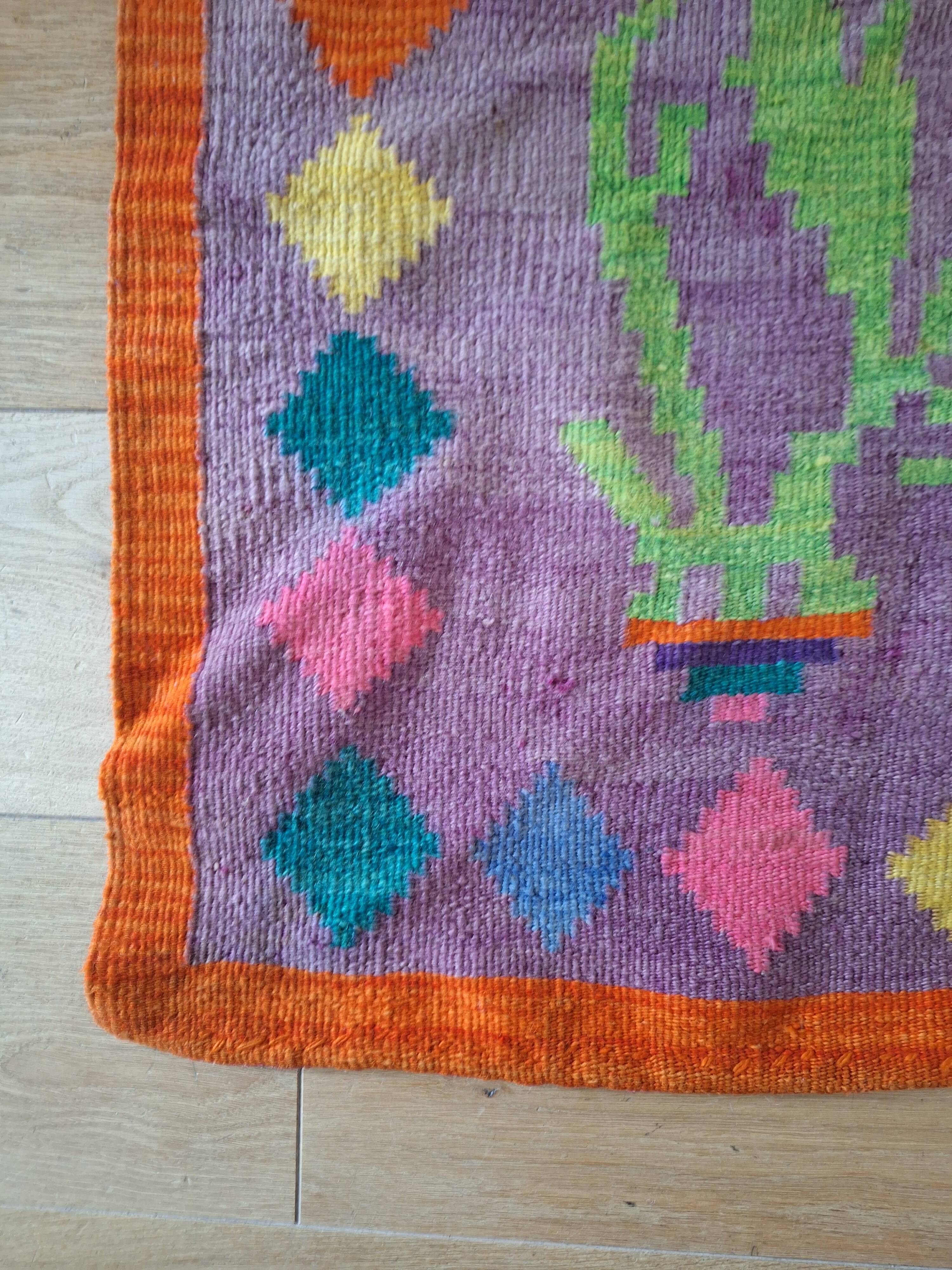 Vintage Woolen Hand Knotted Carpet Keli.