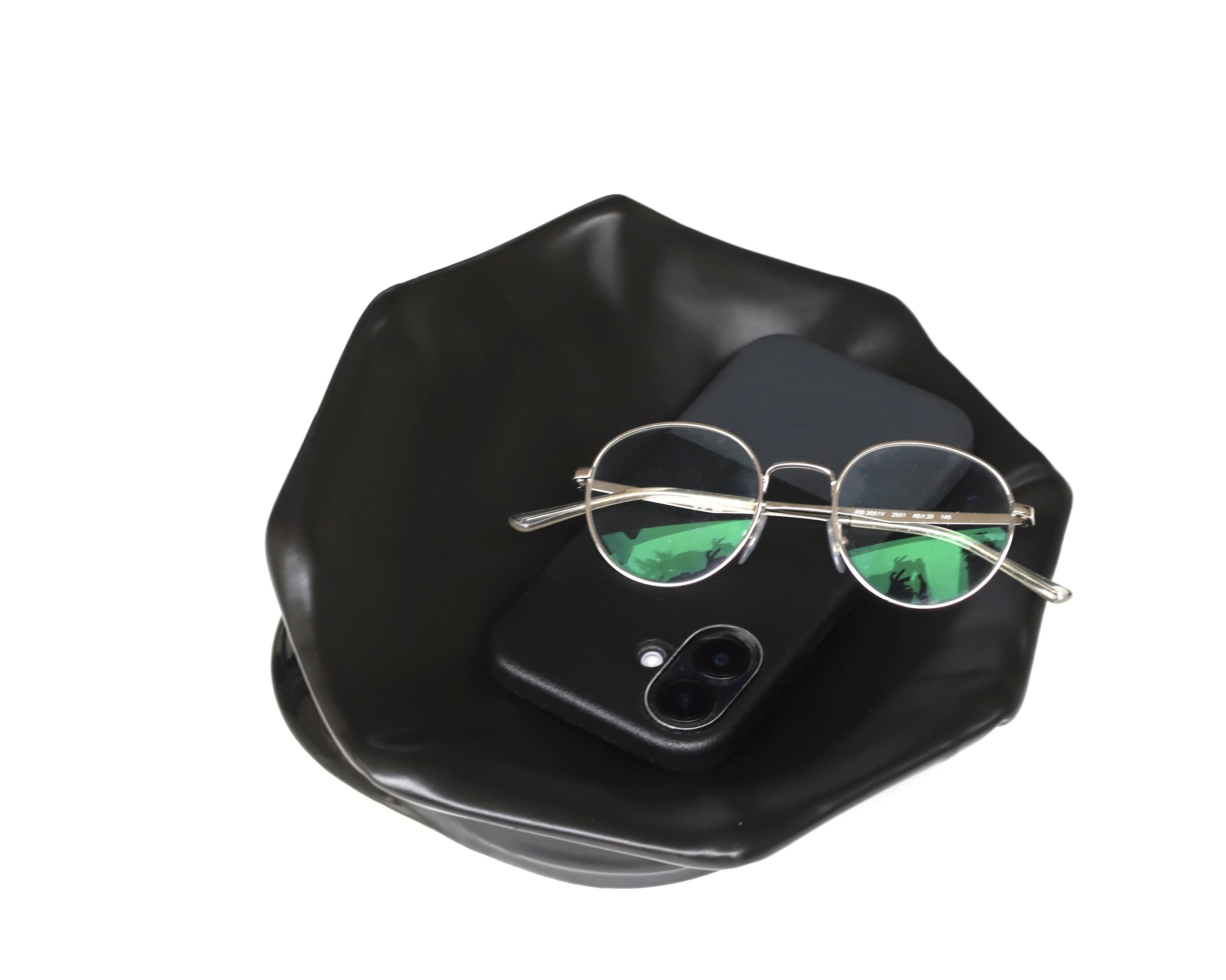 Black ceramic vide poche by Jean Claude Peiré, 1980s.