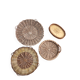 Lot de 4 plateaux en osier vintage