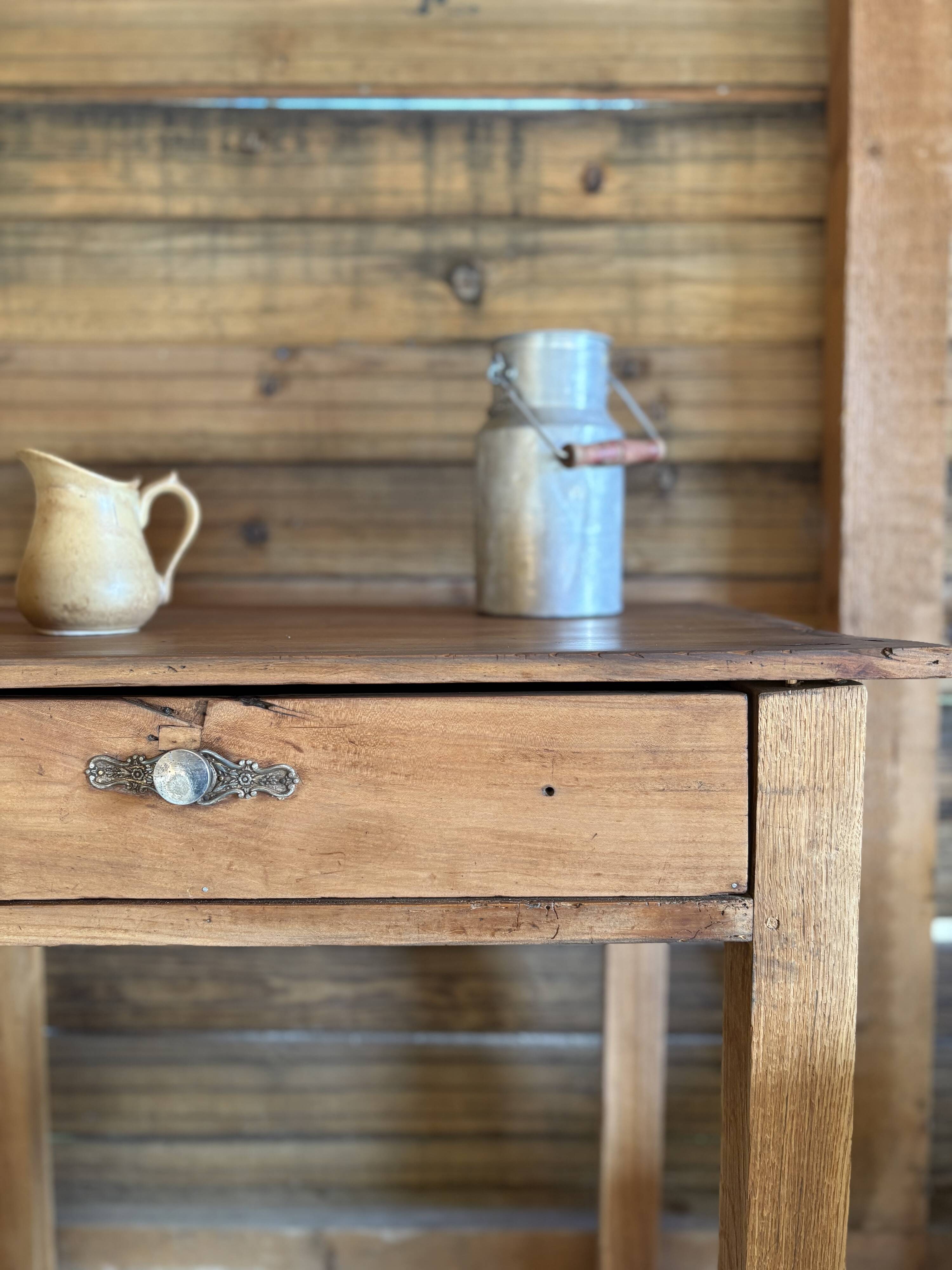 Bureau table de ferme d’appoint ancienne