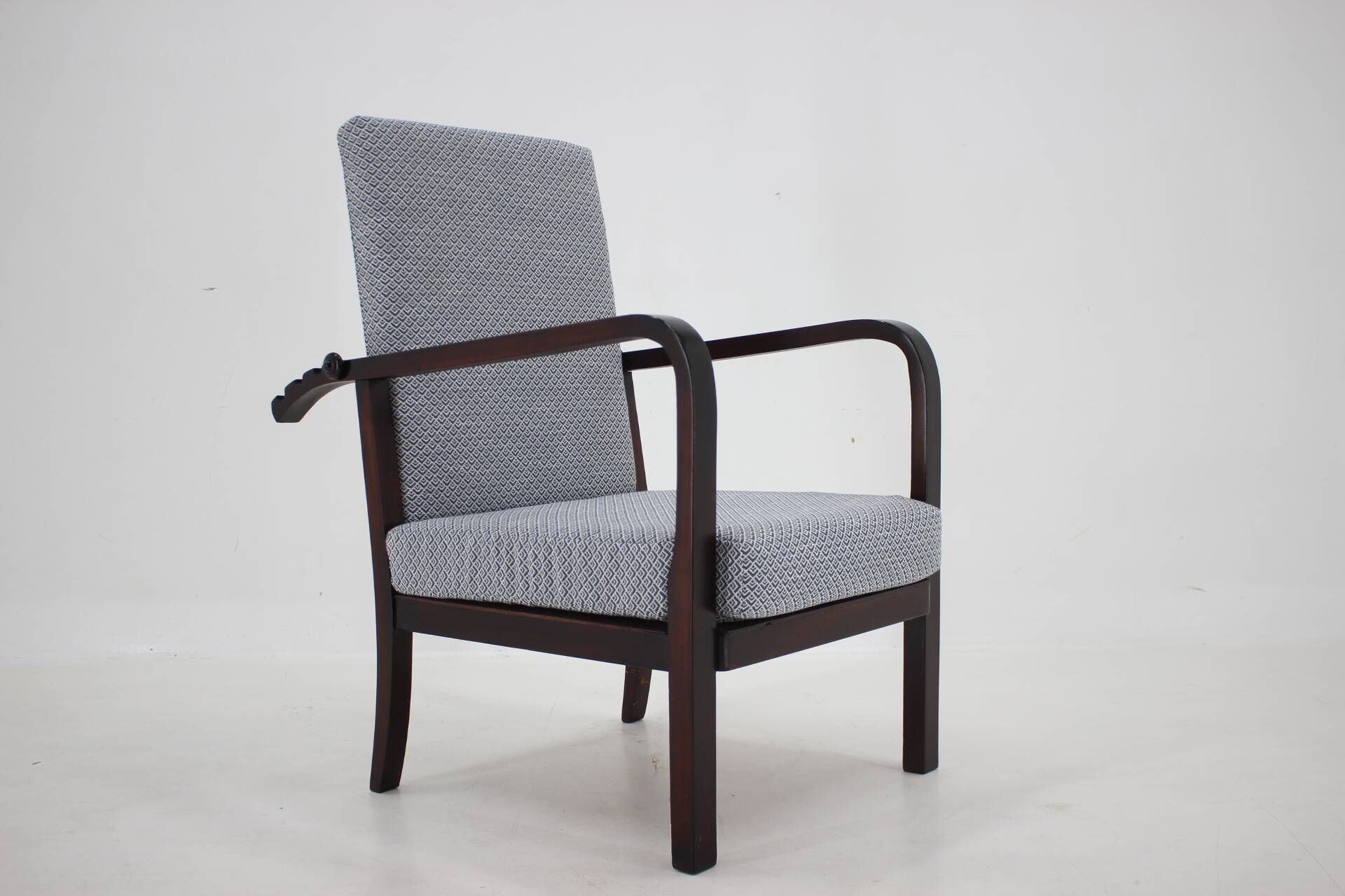 1940s Restored Beech Adjustable Armchair ,Czechoslovakia