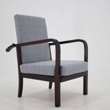1940s Restored Beech Adjustable Armchair ,Czechoslovakia