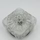 Square ceiling light in molded glass with relief