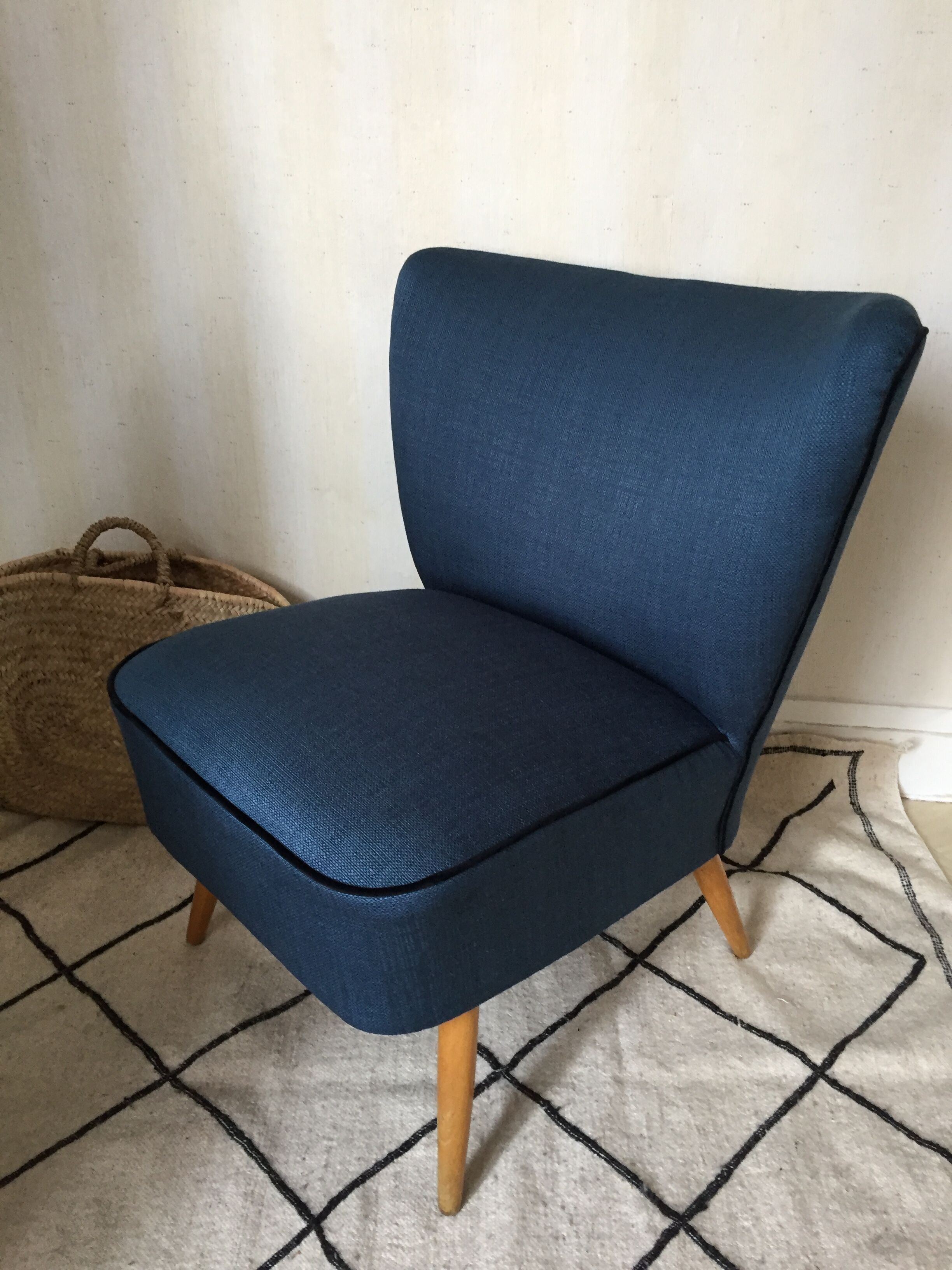 Peacock blue cocktail armchair