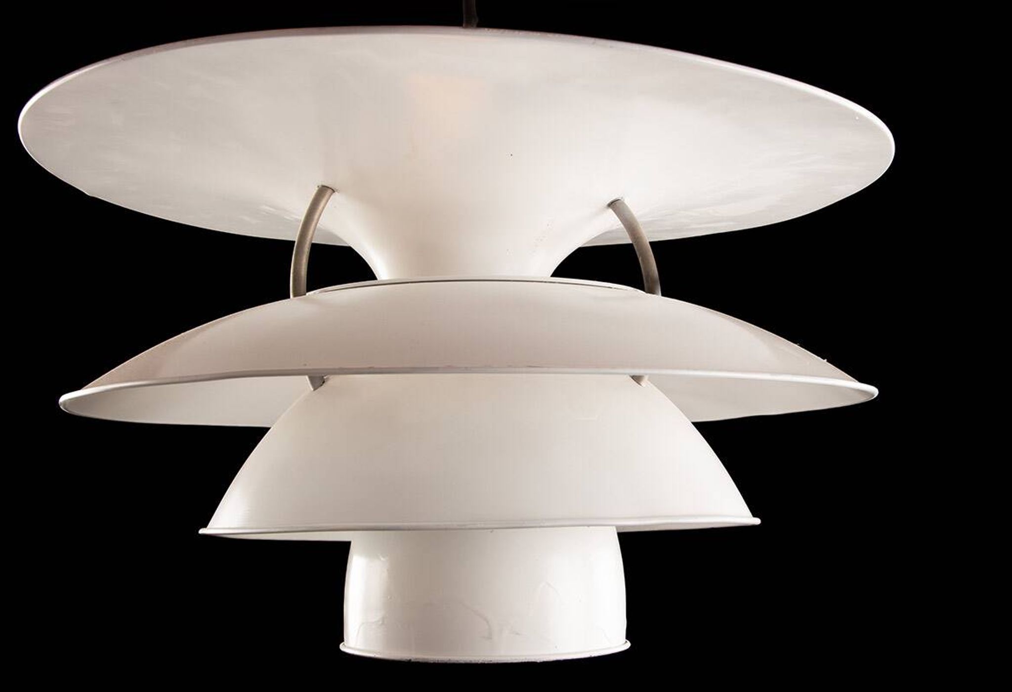 Danish brushed metal pendant light, Poulsen "Charlottenborg" model.