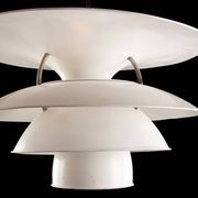 Danish brushed metal pendant light, Poulsen "Charlottenborg" model.