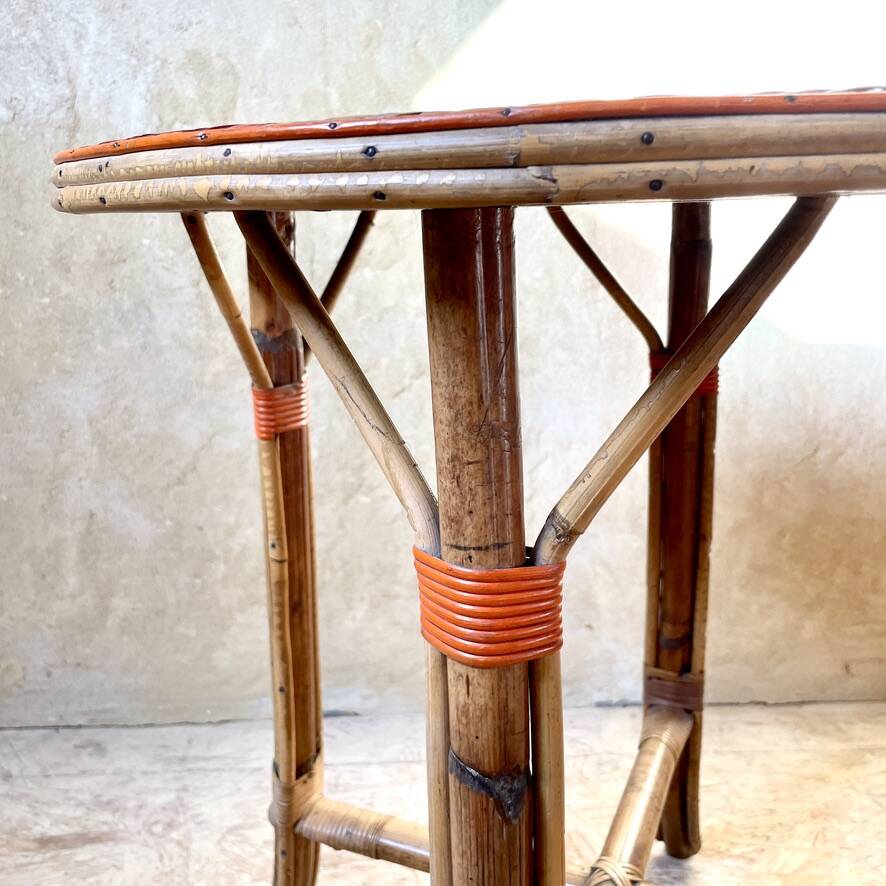 Rattan side table