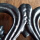 Old dish bottoms in black cast iron