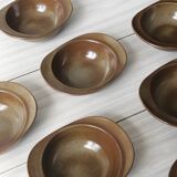 Set of 7 bowls with ears in spotted ceramic - TBE pyrite stoneware.