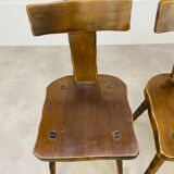 3 T chairs brutalists solid wood