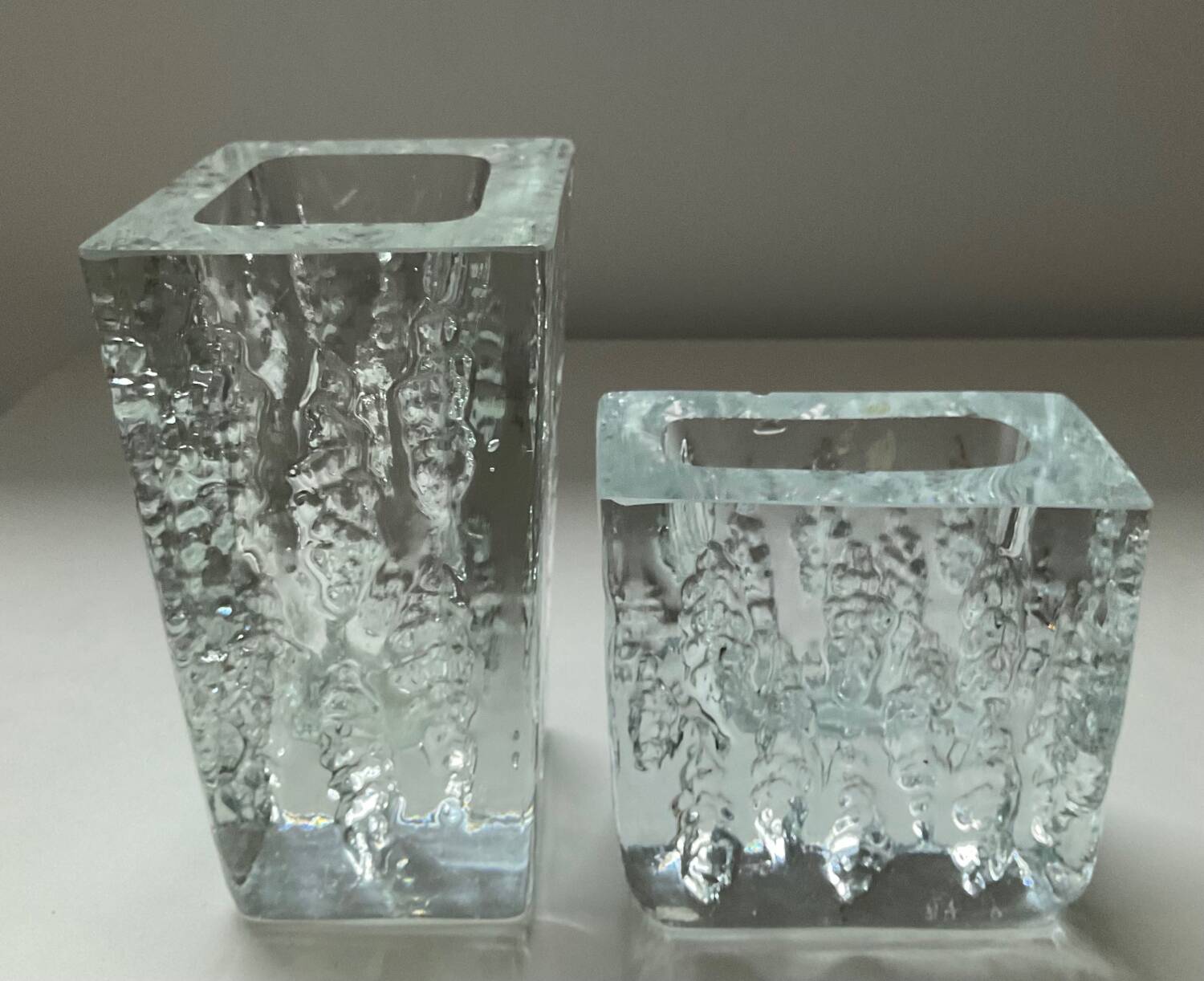 Duo of brutalist vases by Kurt Wokan from the 60s-70s