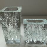 Duo of brutalist vases by Kurt Wokan from the 60s-70s