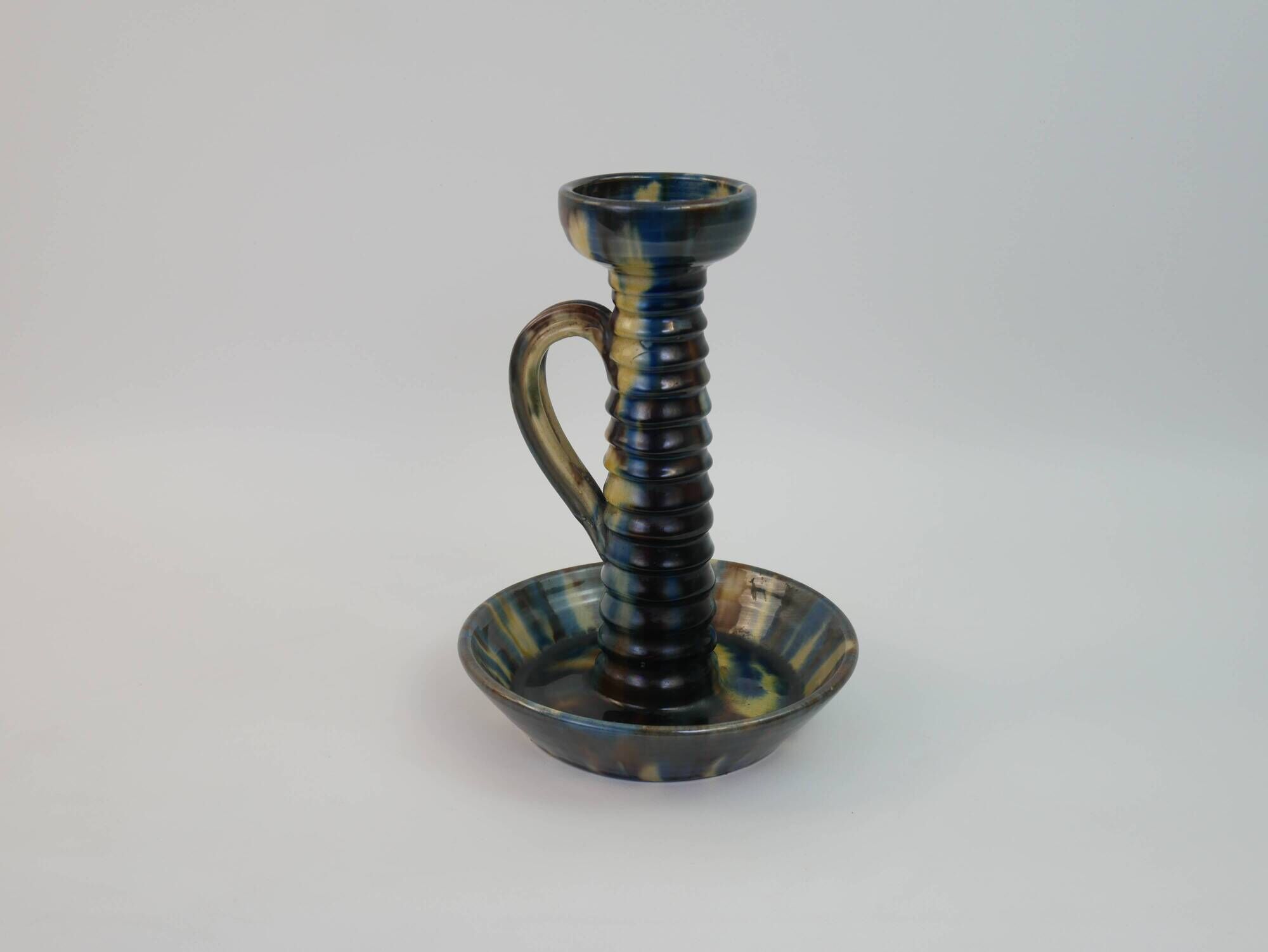 Impressive Vallauris ceramic candle holder signed FPP Vallauris France