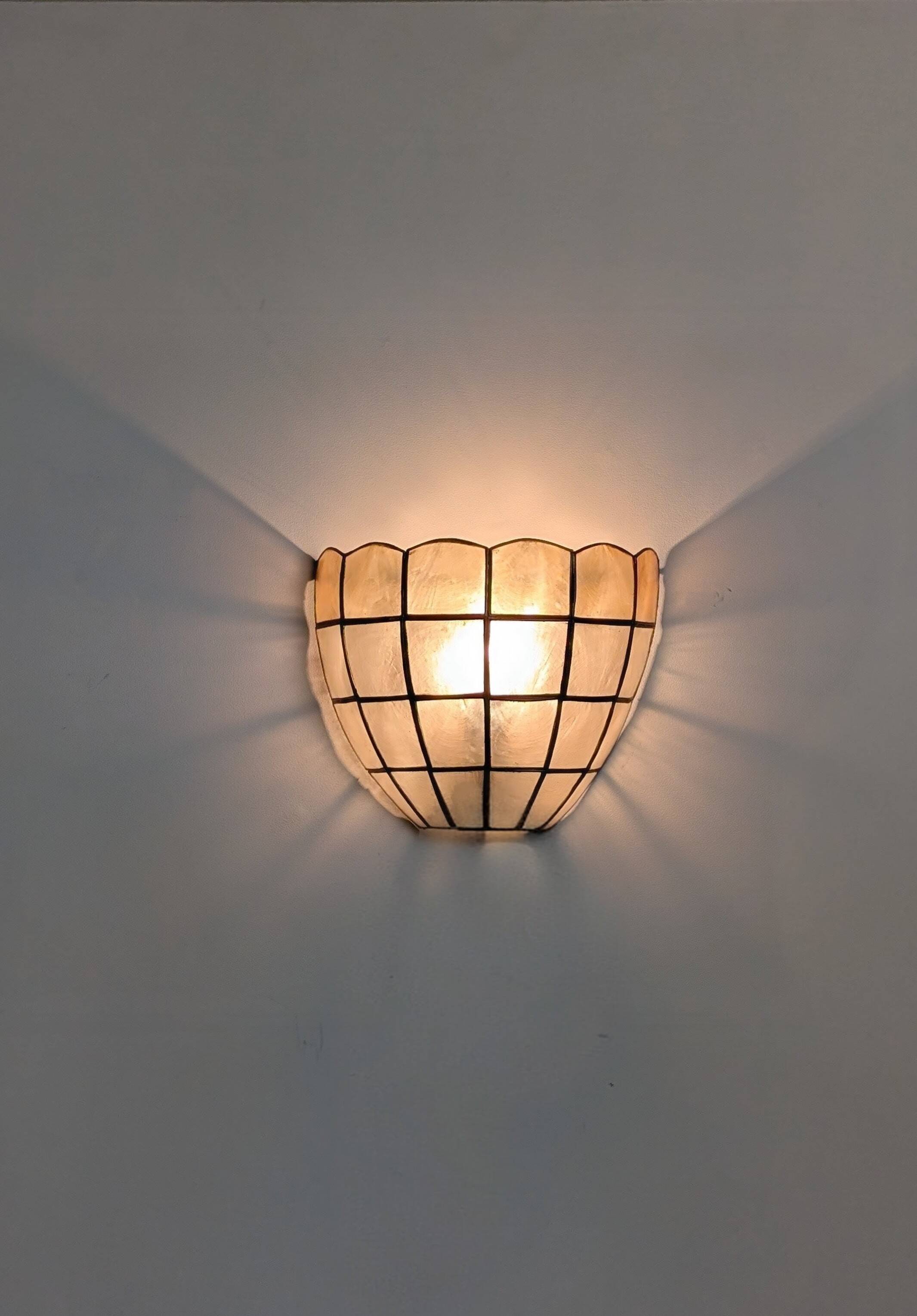 Pair of mother-of-pearl wall lights