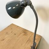 Industrial Grey Enamel Gooseneck Desk Lamp from Siemens, 1950s