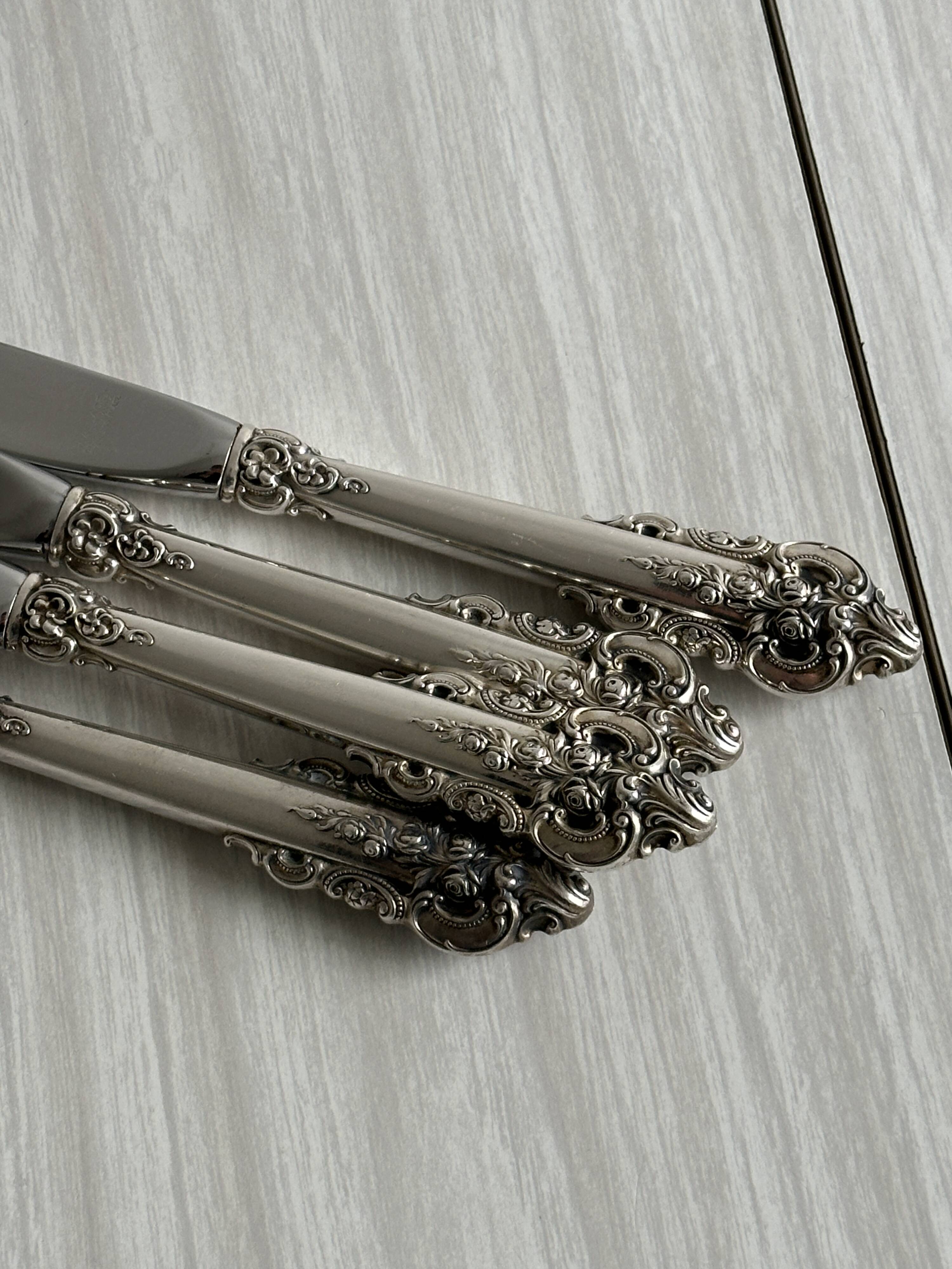 1 antique silver-plated metal knife