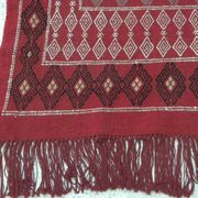 Hand-knotted Red Tunisian Ethnic Berber Wool Rug Margoum