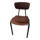 Chaise Pagholz métal laqué noir et bois vers 1950