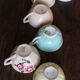 A set of 6 cups Colours Flowers Digoin Céranord Saint Amand