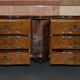 Vintage Italian Buffet in Walnut with Serpentine Front and Mirror Top