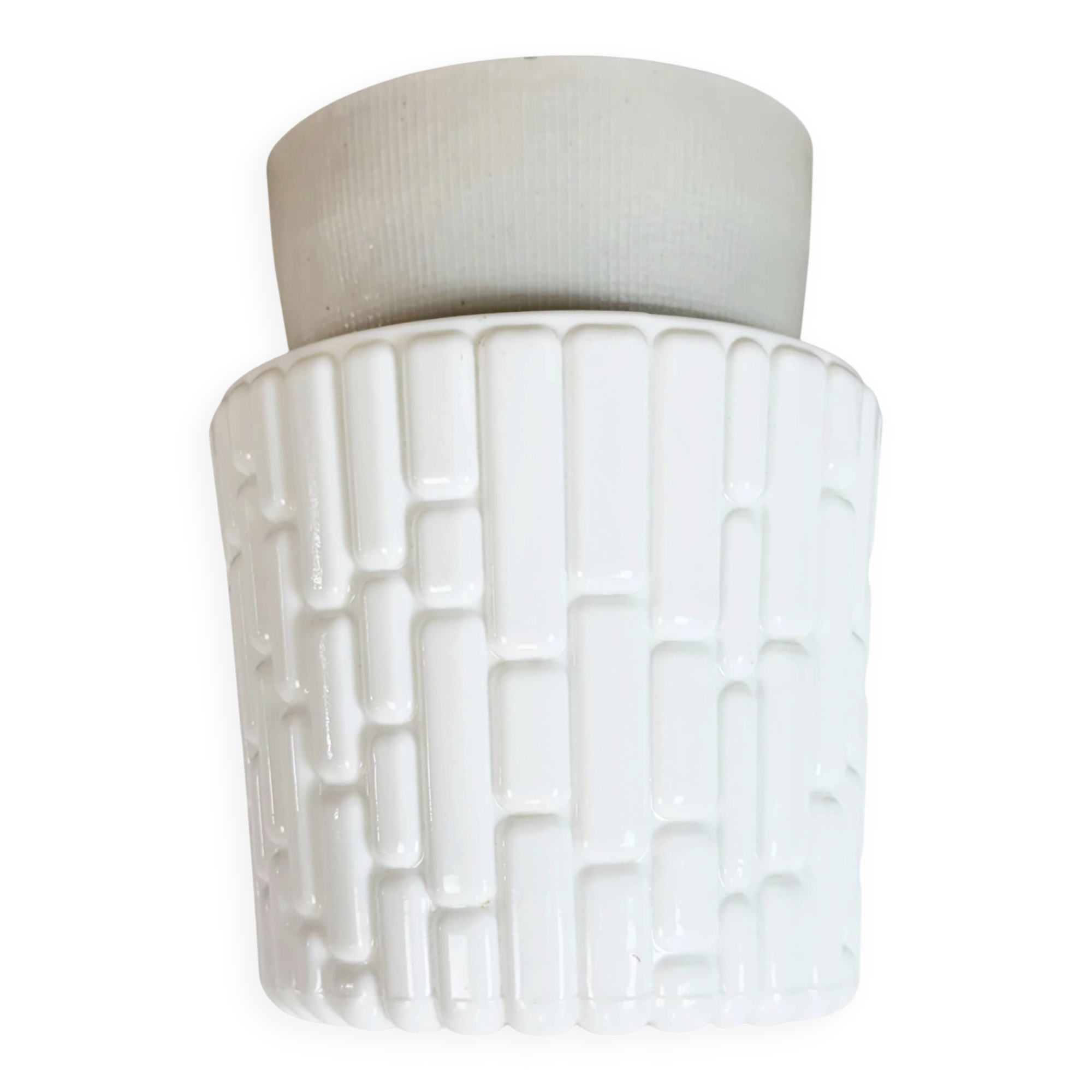 Vintage White Porcelain Ceiling Light, 1970s