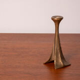 Michael Harjes Brutalist Candlestick in Bronze 1970s Germany