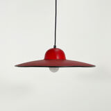 Red suspension lamp in perforated metal, 1970