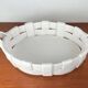 Vintage Italian woven basket in white ceramic