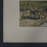 Lithograph by Henri Rivière The Beautiful Country of Brittany Washhouse in Tréboul