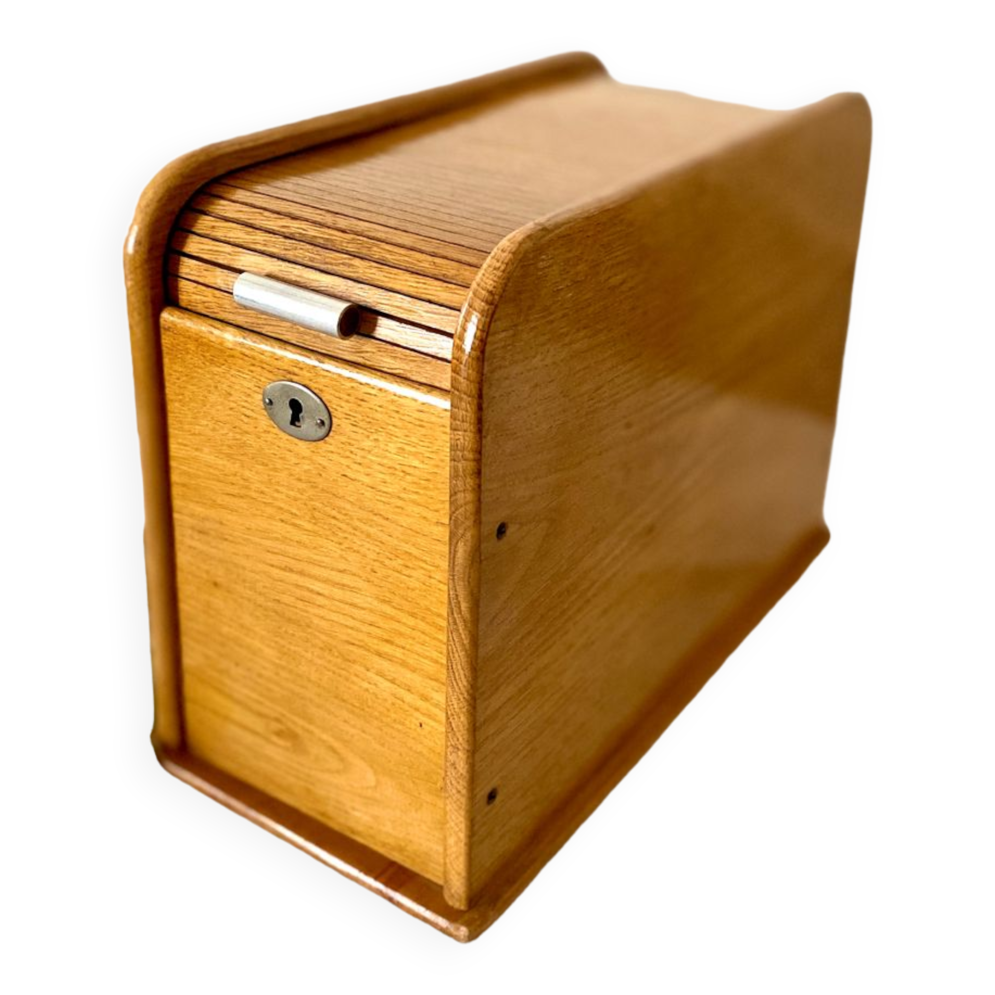 Wooden index card box vintage curtain file