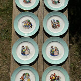Set of 8 dessert plates tales of Perrault