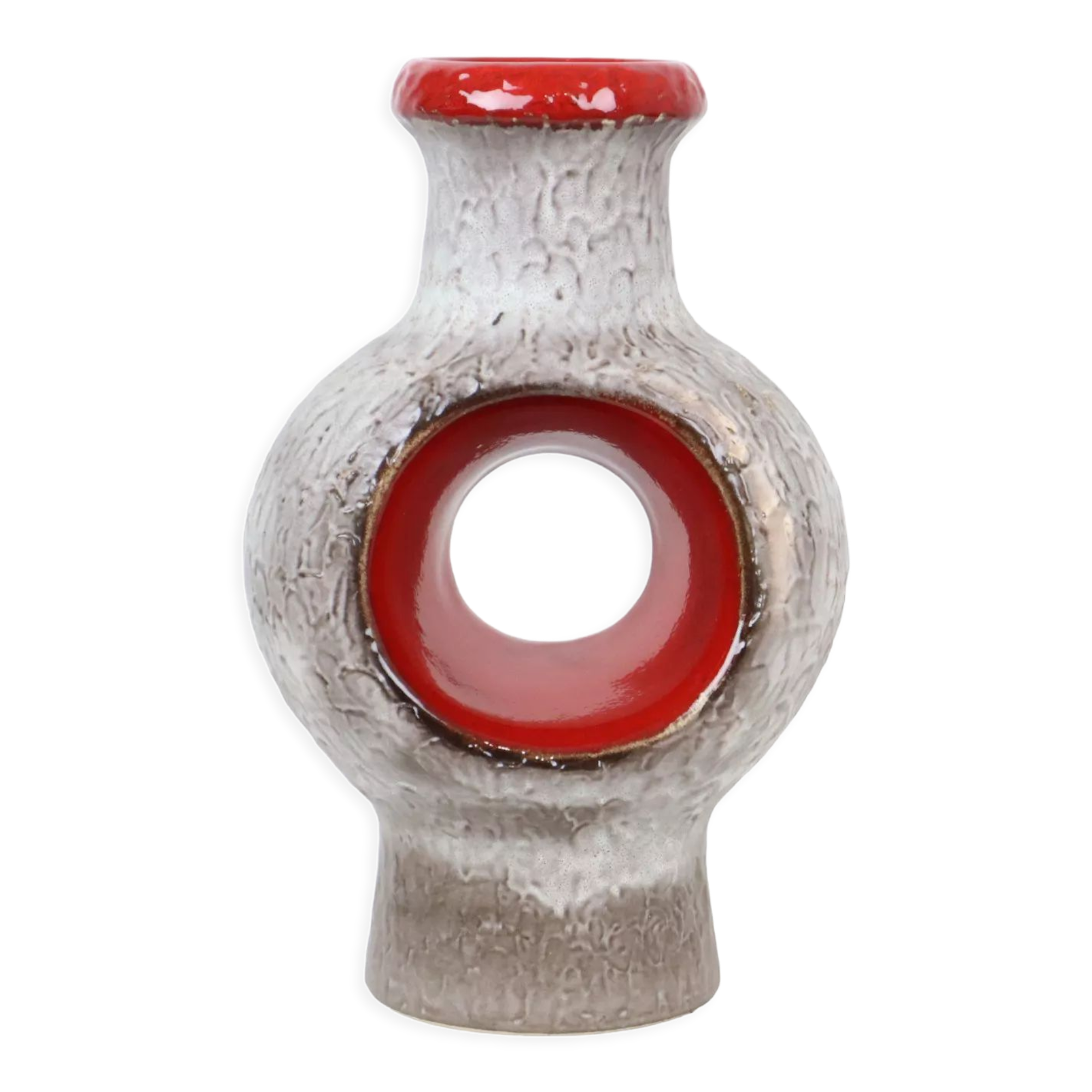 Fat Lava Donut Vase Red West Germany Rare Design 493-35