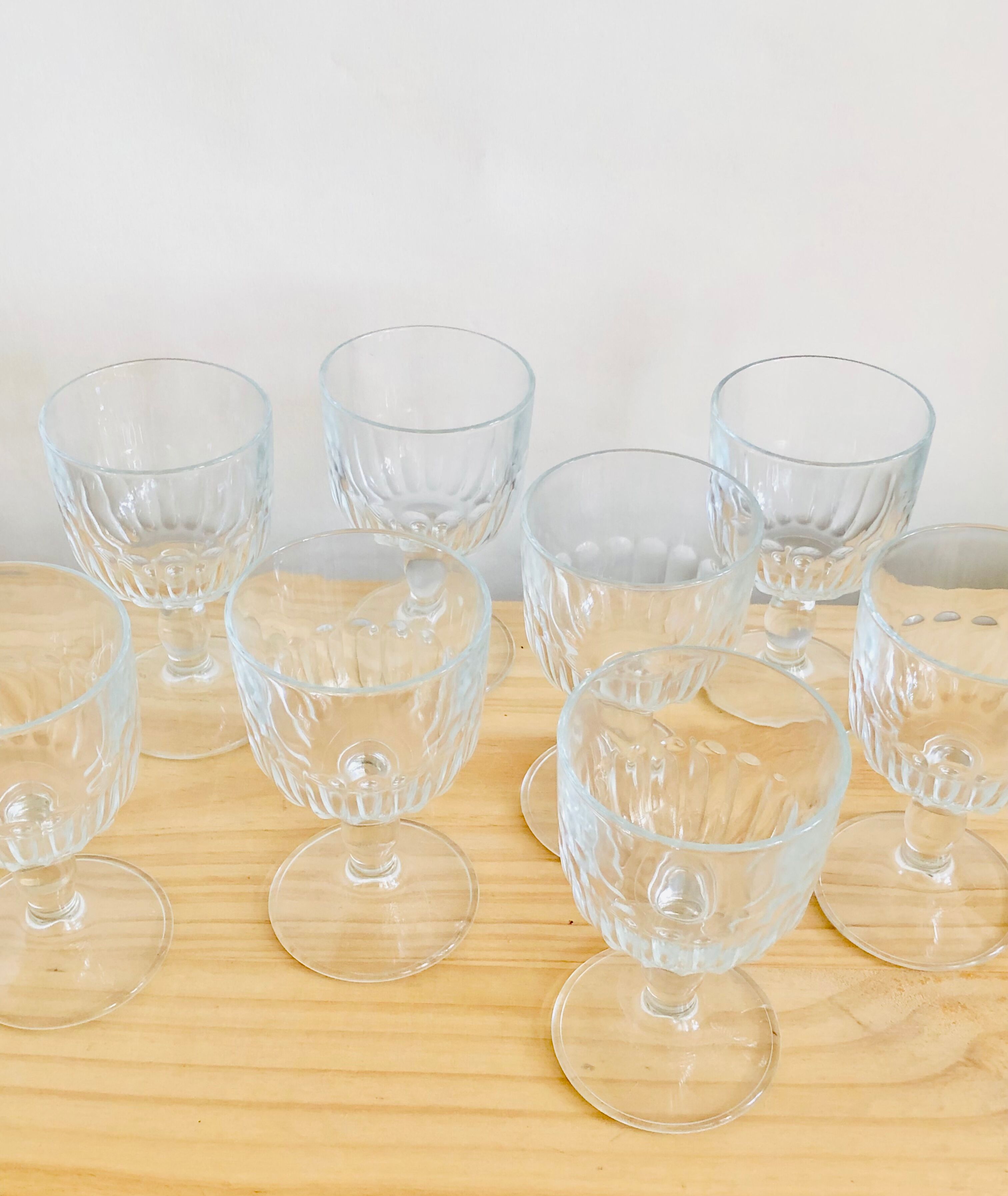 Set of 8 vintage walking glasses Bormioli, Italy