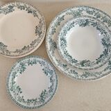 7 plates and a hollow dish model Guadeloupe Saint Amand