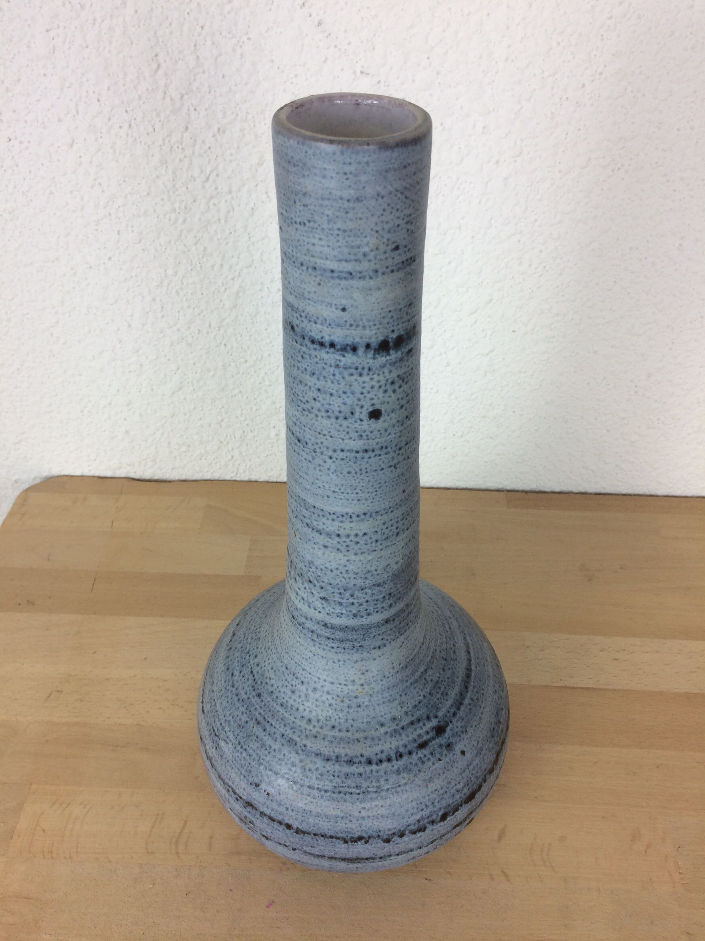 Ceramic vase 1970  signed, blue