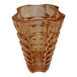 Art Deco vase in amber molded glass