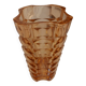 Vase Art Déco en verre moulé ambré