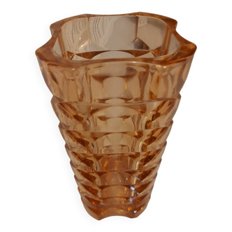Art Deco vase in amber molded glass
