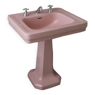 Art Deco washbasin foot tulip vintage pink ceramic made in France