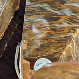 3 champagne-colored resin wall lights 1960 France