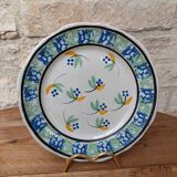 Ancienne assiette à fleurs dit cul noir