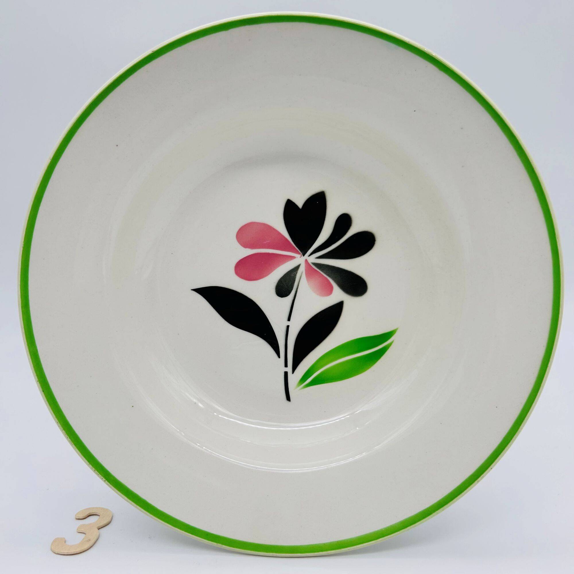 6 Deep Plates, Digoin Sarreguemines. "Rustic" Model