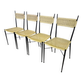 Set of 4 vintage dine chairs made in italy in the 1970s / mid century outdo