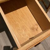 Hairdresser, vintage rattan desk, in the style of Audoux Minet.