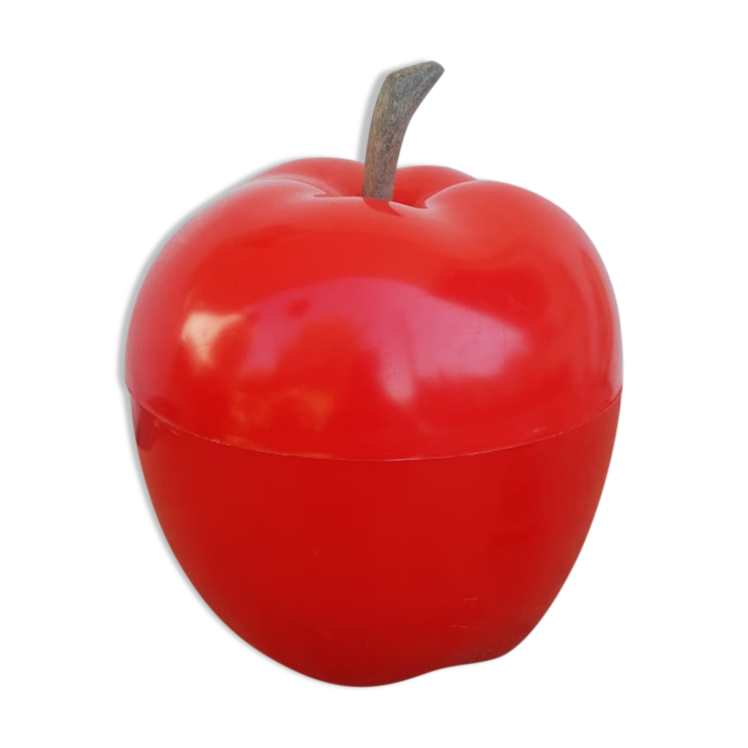 Seau pomme à glacons rouge vintage