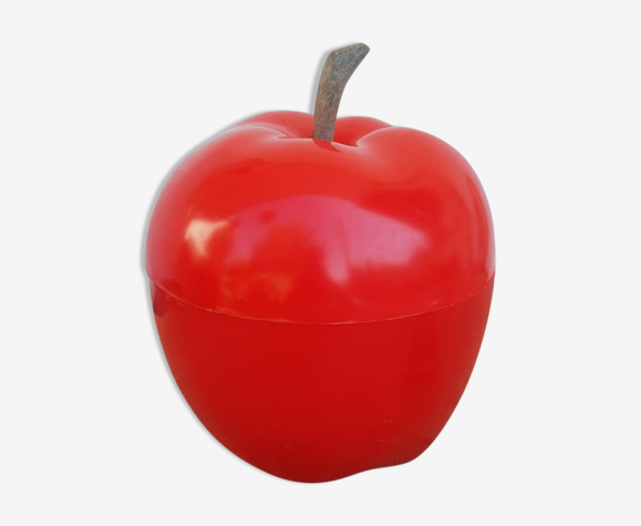 Seau pomme à glacons rouge vintage