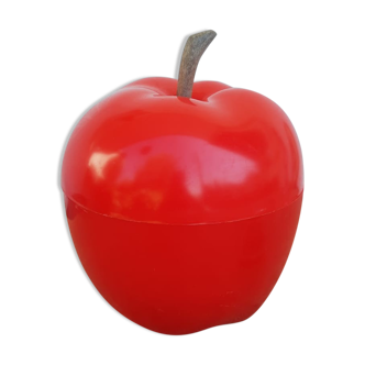 Seau pomme à glacons rouge vintage