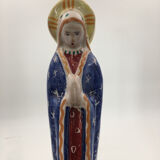 Virgin in polychrome enameled earthenware, 20th century