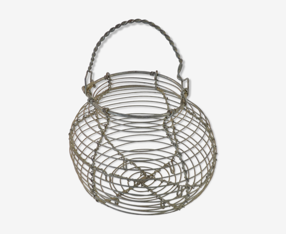 Dinette de poupée jouet ancien panier à salade de poupée en métal